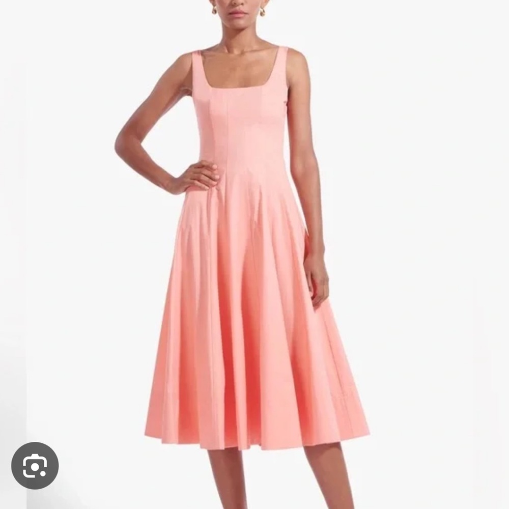 STAUD Wells Dress Grapefruit